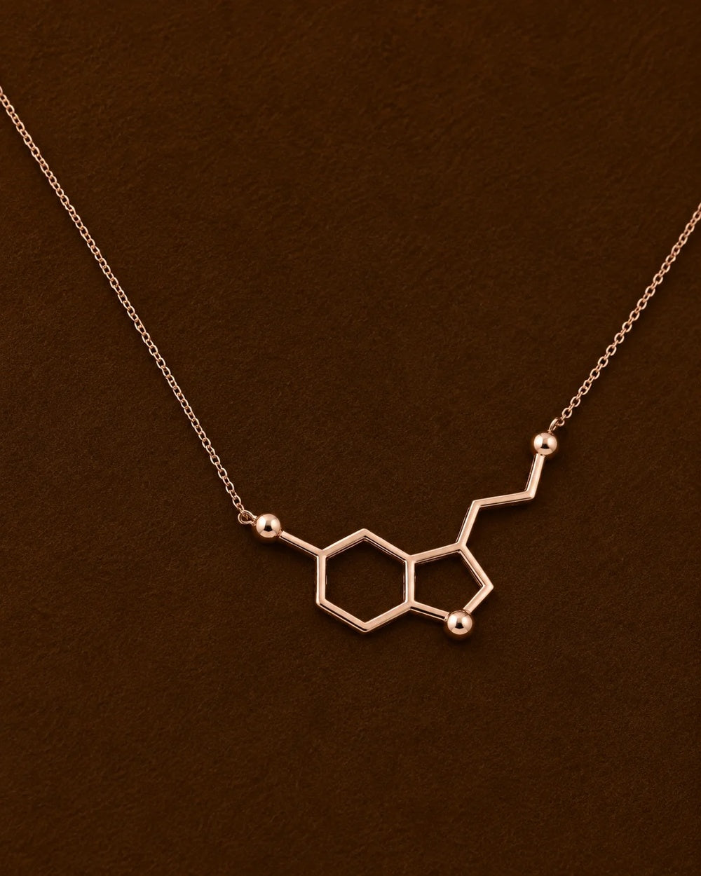 925 Ayar Gümüş Serotonin Molekül Kolye